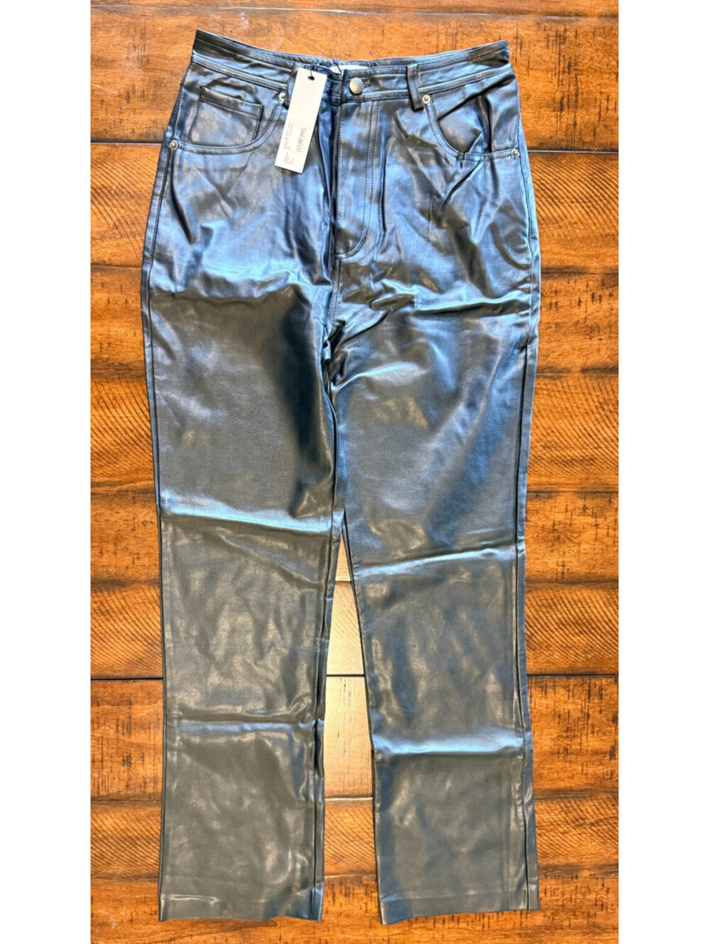 Steve Madden BBD Josie Faux Leather Pants Black Size 29 Straight Leg NWT